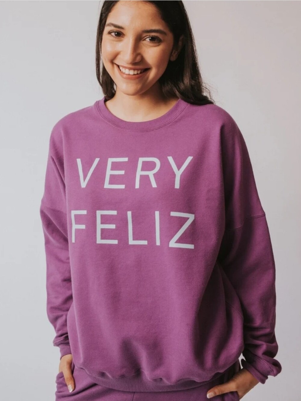Very Feliz Pink Adult Sweatshirt
